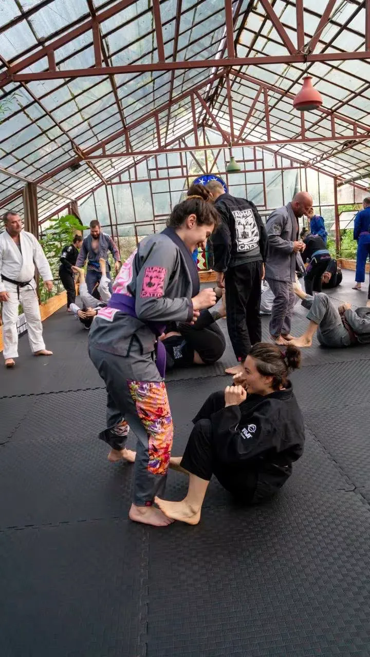 Women&#x27;s tailored Cattogi featuring slim athletic cut and quick-drying collar construction